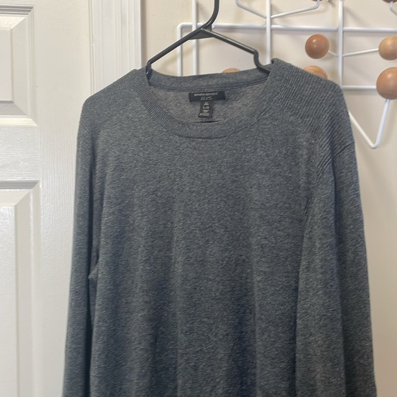 Banana Republic - Silk Linen Blend Long Sleeve Shirt - Grey - Tall Large - Picture 2 of 11